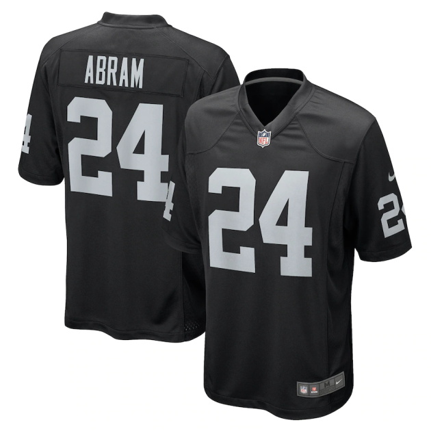 mens nike johnathan abram black las vegas raiders player game jersey
